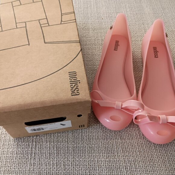 NWT Melissa Women's UltraGirl Bow III flat Pink Size US 8 - Picture 12 of 12